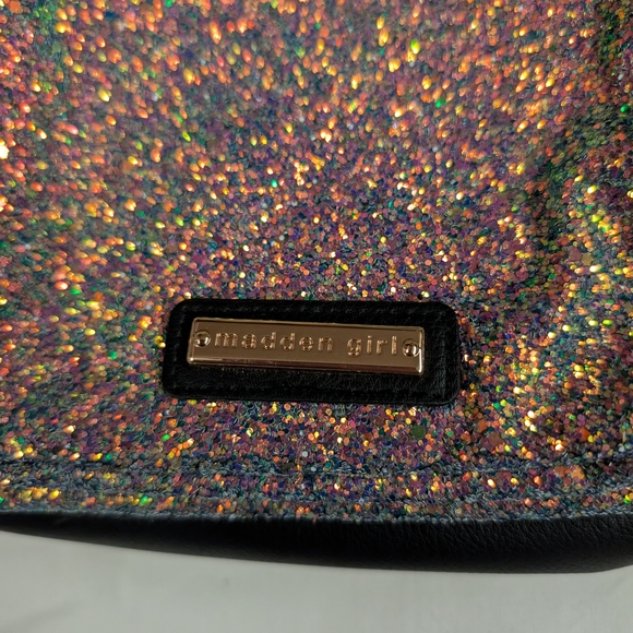 Madden Girl Black Glitter Backpack - Picture 2 of 4